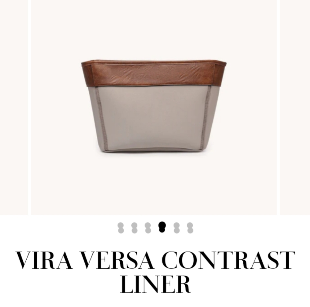 NEW Vira VERSA TOTE bag liner in vegan  leather